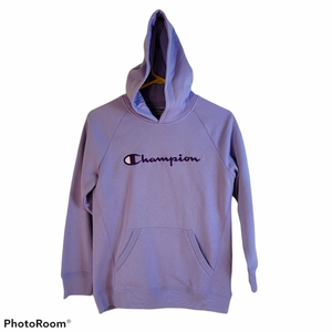 champion‎ hoodie spellout purple
